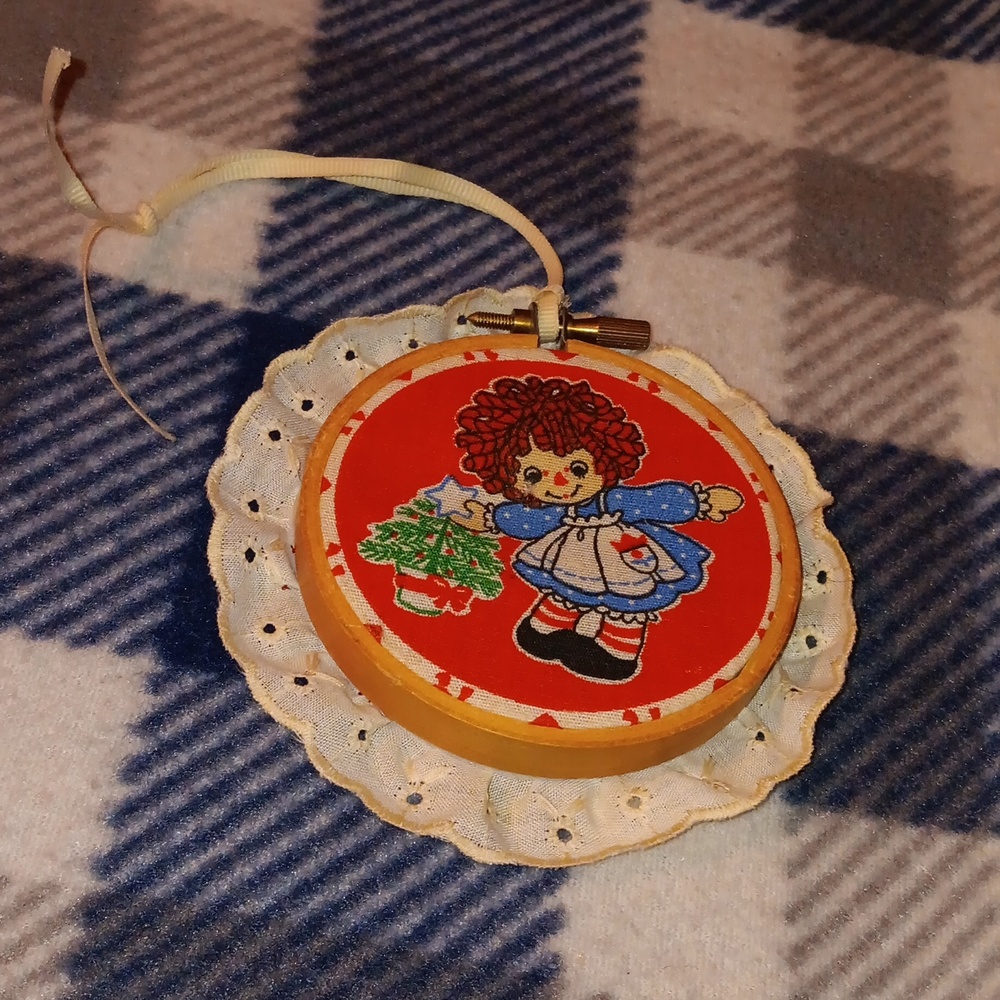 PRICE DROP Vintage handmade Raggedy Ann Christmas ornament